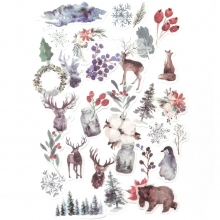 Washi Tape Stickers - Die Cut - Winter Animals - 40 st