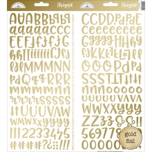 Alfabet Stickers Doodlebug Abigail Font Gold Klistermärken