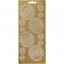 Stickers 10x23 cm Guld Blommor Klistermärken