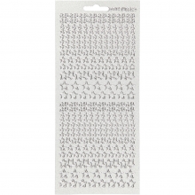 Stickers 10x23 cm Pärlemor Silver Stjärnor Klistermärken