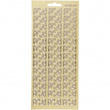 Stickers 10x23 cm Pärlemor Guld Hörn Klistermärken