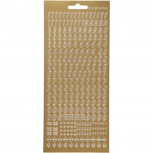 Stickers 10x23 cm Guld Siffror Klistermärken