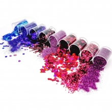 Glitterpulver Konfetti Lila Purple Glitter Set 9 st á 4 g