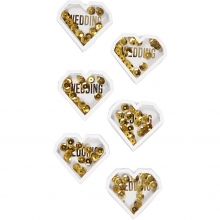 Shaker stickers med Paljetter Bröllop Hjärtan Klistermärken