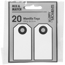 Manilla Tag Mini 20 st Vit 30x60mm Prisetiketter