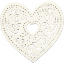 Ornament Hjärtan 7,5 cm 18 st Vit Kartong Dekoration Bröllop Kärlek