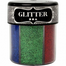 Glitter Mixade färger 6 st x 13 g till scrapbooking, pyssel och hobby
