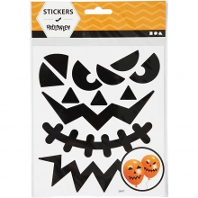 Halloween Stickers 3 stora ansikten 15x16,5 cm Klistermärken