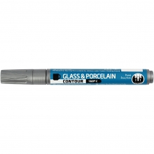 Porslin och Glaspenna Täckande Silver Textpenna 1-2 mm Porslinspenna