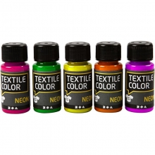 Textil Färg Neon Mixade Färger 5x50ml Textilfärg