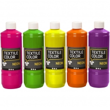 Textil Färg Neon Mixade färger 5x500ml Textilfärg