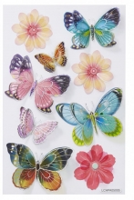 fjäril blommor sticker klistermärke Stickers 3D Fjärilar och Klistermärken