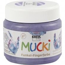 Fingerfärg Mucki Metallic Lila 150 ml till scrapbooking, pyssel och hobby