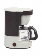 Miniatyr kaffebryggare med löstagbar kaffekanna.