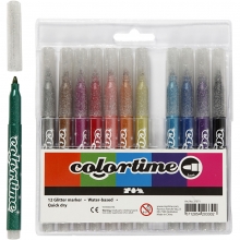 Colortime Glittertusch 4,2 mm Mixade färger 12 st
