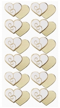 3D-Stickers Hjärtan Guld 12 st 3D Stickers Klistermärken
