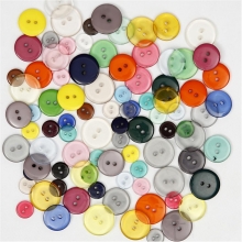 Knappmix Dia. 12 + 18 20 mm Mixade färger 800 st Figurknappar