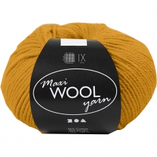 Maxi Wool Ullgarn Mörkgul 100 g till stickning