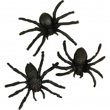 Spindlar i plast 10 st Halloween Dekoration 4 cm Halloweenpyssel Höstpyssel