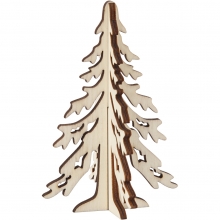 3D Julgran av Plywood Höjd: 12,5 cm Dekorationsföremål Julpyssel