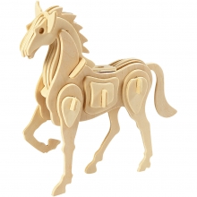 3D Pussel 18 x 4,5 16 cm Plywood Häst till scrapbooking, pyssel och hobby