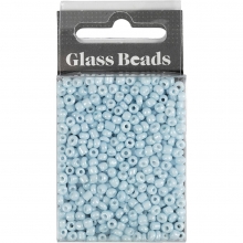 Seed Beads - 3 mm - Hål 0,6-1 mm - Ljusblå - 25 g