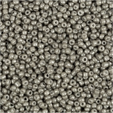 Seed Beads - 1,7 mm - Hål 0,5-0,8 mm - Ljusgrå - 25 g