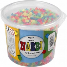 Nabbi Pärlor 5000 st Neonfärger i Hink Medium Rörpärlor