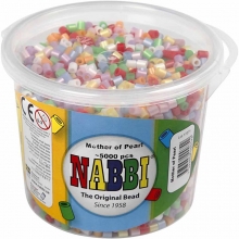 Nabbi Pärlor 5000 st Pärlemorsfärger i Hink Medium Rörpärlor