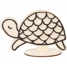 Trä Dekorationsfigur Sköldpadda H: 10 cm Träleksaker