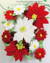 Poinsettia Röda & Vita 3 och 6 cm 10-pack Juldekorationer DIY