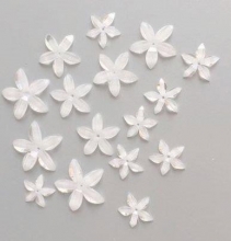 Resin Blommor med Glitter Stephanotis 16 st White Dekorationer DIY