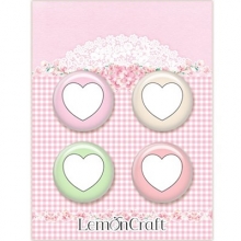 Button Badges 4 st - 25mm - Happiness Hearts