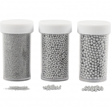 Caviar Pearls Silver 3 x 45 g till scrapbooking, pyssel och hobby