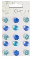 Rhinestones Stickers Craft Line Crystal Blue 15 st