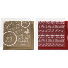 Dekorationsfolie - Traditionell Jul - 15x15 - 4 ark