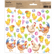 Stickers Påsk - Kycklingar och Hönor - 2 ark - 15x22 cm