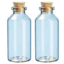Små Glasflaskor med Kork Höjd: 7 cm 2 st Kök Badrum