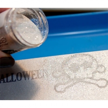 Glitter Pulver Iridescent White Cold till scrapbooking, pyssel och hobby