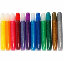 Glitterlim Mixade färger 12 st x 10 ml till scrapbooking, pyssel och hobby