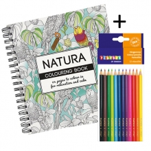 Målarbok och Färgpennor på Köpet - Natura