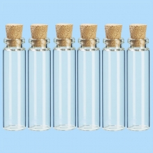 Miniatyr Flaskor med Kork - H: 4,6 cm - 6 st
