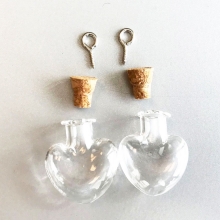 Miniatyrflaskor av Glas - Hjärta - 21x10x24