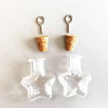 Miniatyrflaskor av Glas Stjärna 21x11x23,3 mm 2 st Glasflaska