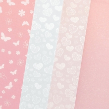 Mönstrade Papper A4 Pastel Pink 20 ark 200 g Kort Kuvert Bröllop Kärlek