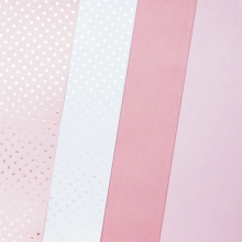 Mönstrade Papper A4 Dotted Pink 12 ark 190 g Pappersblock Paper Pad