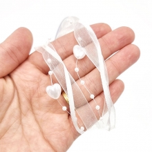 Pärlband Trendy Pearls Vit med Hjärtan till scrapbooking, pyssel och hobby