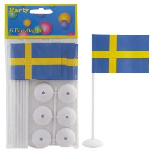 Bordsflagga 5x8 cm - H: 15 cm - Svenska Flaggan