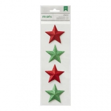 Peppermint Express Remarks Dimensional Adhesive Stars 4 st Stickers