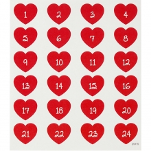Stickers Adventsiffror hjärtan 15x16,5 cm Klistermärken